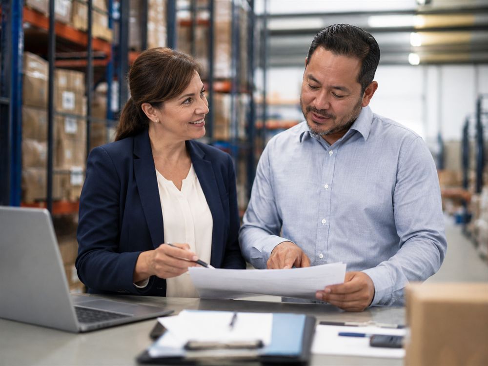 Two business partners shaking hands across a table